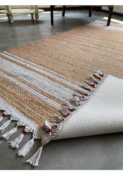 Just Yeni Nesil Yıkanabilir Püsküllü Dokuma Taban Kilim 06 80 x 150 cm.