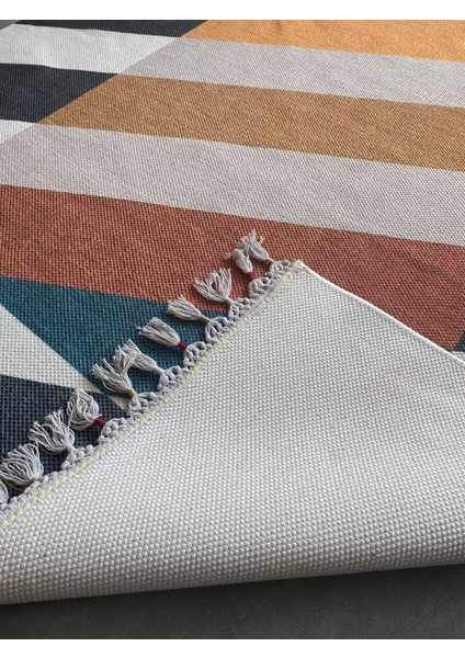 Just Yeni Nesil Yıkanabilir Püsküllü Dokuma Taban Kilim 08 120 x 180 cm.