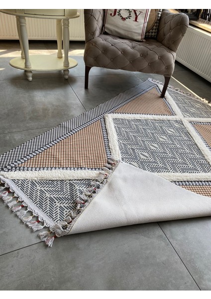 Just Yeni Nesil Yıkanabilir Kabartmalı Dokuma Taban Kilim 02 80 x 150 cm.