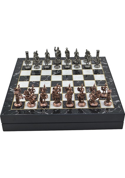 Gifthome Orta Boy Metal Roma Satranç Takımı Antik ve Mermer Desenli Sandıklı Mdf Tahtası (36X36X6 Cm.) fırsatları