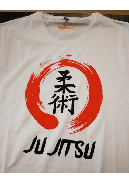 Ju Jitsu Baskılı %100 Pamuk Oversize T-Shirt Büyük Beden Tişört