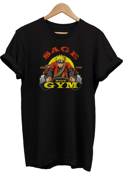 Naruto Gym Baskılı %100 Pamuk Oversize T-Shirt Büyük Beden Tişört