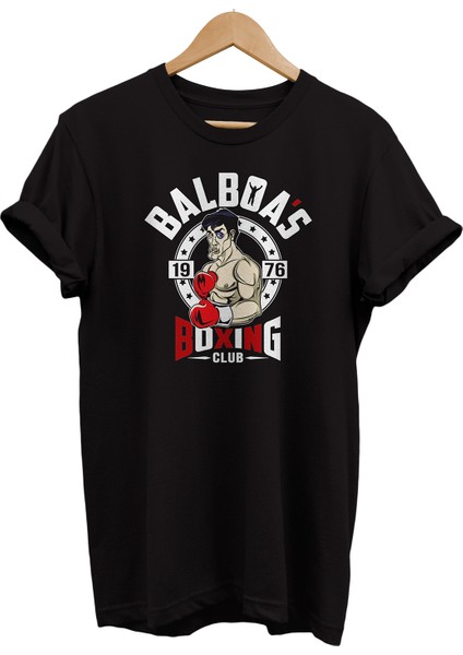 Rocky Balboa Baskılı %100 Pamuk Oversize T-Shirt Büyük Beden Tişört