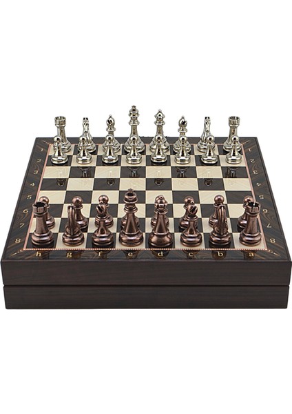 Gifthome Büyük Boy Metal Klasik Satranç Tk. Antik ve Ceviz Desenli Sandıklı Mdf TAHTASI(36X36 Cm.) fırsatları