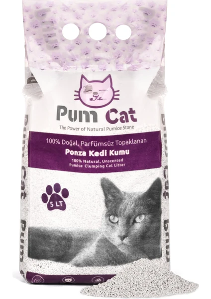 Pumice World Pum Cat Topaklanan Bentonit Kedi Kumu, 5 Litre Ince Tane Bentonit Kedi Kumu