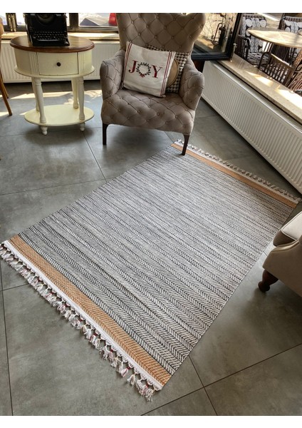 Just Yeni Nesil Yıkanabilir Püsküllü Dokuma Taban Kilim 05 80 x 150 cm.