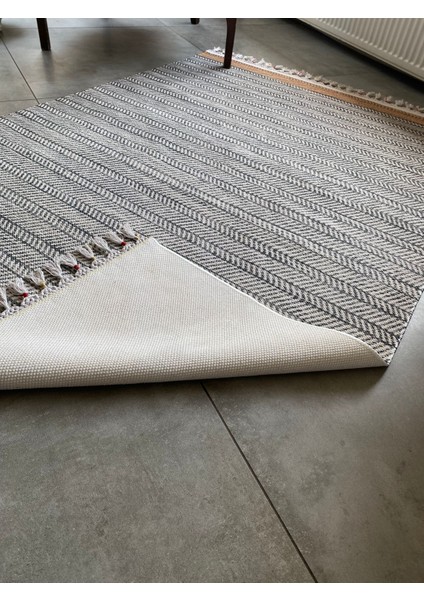 Just Yeni Nesil Yıkanabilir Püsküllü Dokuma Taban Kilim 05 80 x 150 cm.