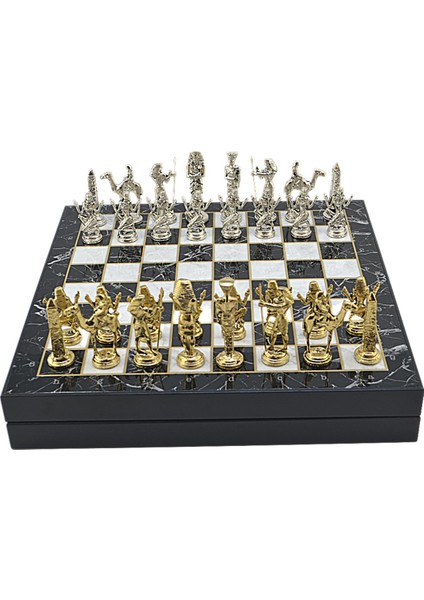 Gifthome Büyük Boy Metal Mısır Satranç Tk. Parlak ve Mermer Desenli Sandıklı Mdf TAHTASI(36X36X6 Cm.) modelleri