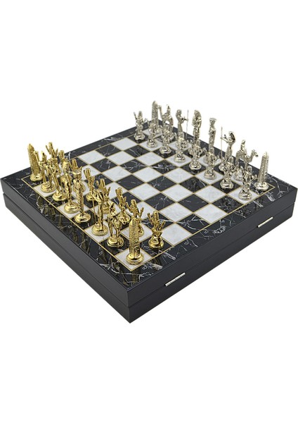 Gifthome Büyük Boy Metal Mısır Satranç Tk. Parlak ve Mermer Desenli Sandıklı Mdf TAHTASI(36X36X6 Cm.) fırsatları