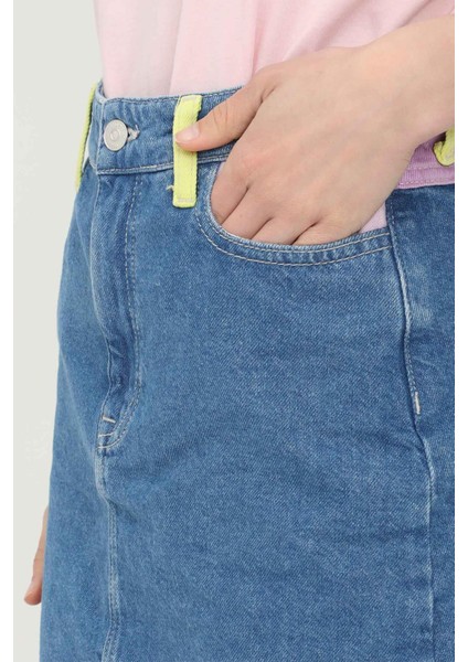 Renkli Detaylı Denim Kot Kadın Etek Onlrose - 15259846 modelleri