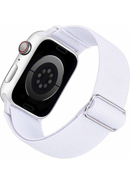 Apple Watch Uyumlu Kordon 3 4 5 6 7 Se 38MM 40MM 41MM Örgü Tokalı Kordon Beyaz New