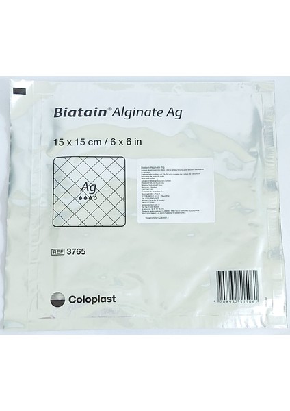 Biatain 3765 Alginate Ag 15X15 Gümüşlü 5'li