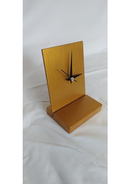 Altın Gold Rengi Ahşap Masa Saati 11*16 cm