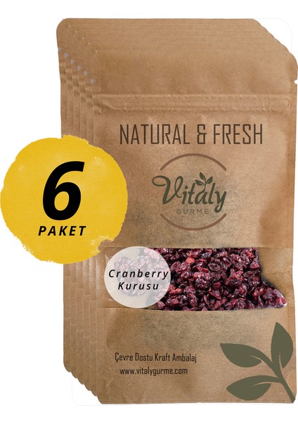 Doğal Kuru Turna Yemişi Kurusu Cranberry 6X50G