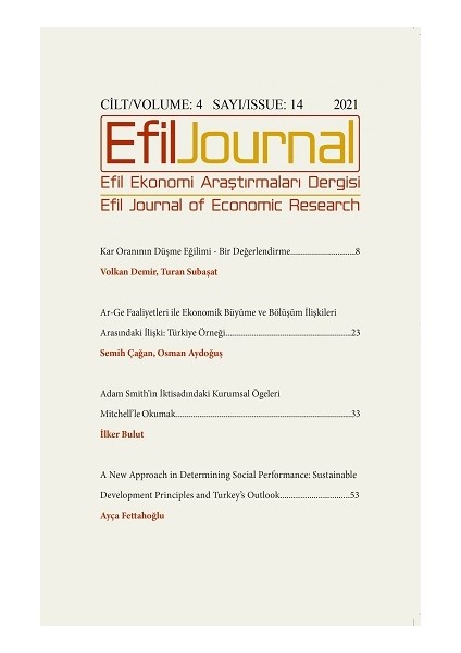 Efil Ekonomi Araştırmaları Dergisi Cilt 4 Sayı 14