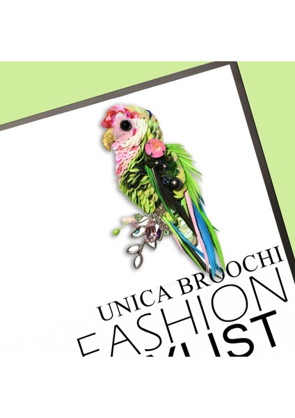 Unica Brooche Papağan Broş