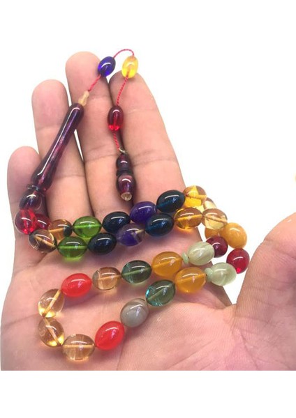 Sistemli Karışık Renk Ateş Kehribar Tesbih modelleri