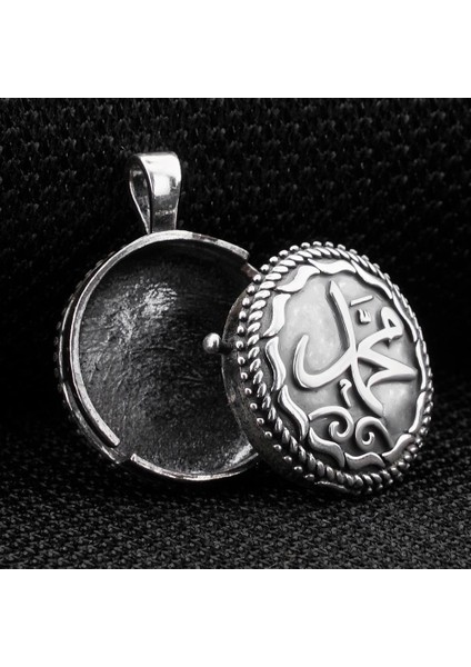 Çift Taraflı Muhammed Yazılı Açılabilir 925 Ayar Gümüş Cevşen Kolye fırsatları