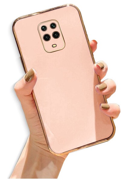 Xiaomi Redmi Note 9s Kılıf Golden Silikon Kılıf Rose Gold