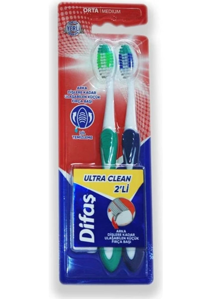 Ultra Clean 2'li Diş Fırçası Orta