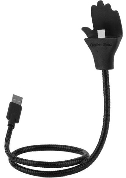 Metal Telefon Tutucu Micro USB Kablo Siyah