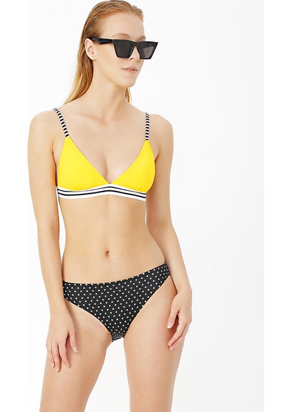 Arcons Siyah - Beyaz Kadın Bikini Alt