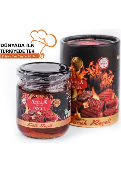 Atilla Çelebi Özgül Usta Ellerden % 100 Doğal Mangalda Sucuk Reçeli 225 Gr.