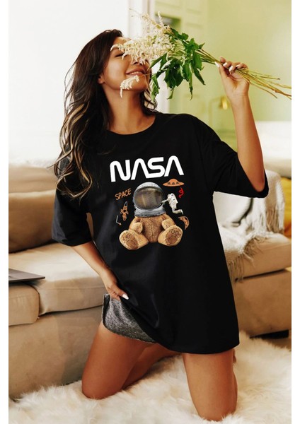 Unisex Nasa Baskılı Tshirt