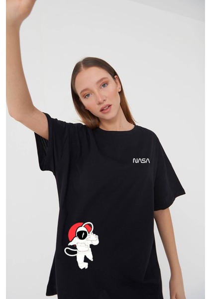 Unisex Nasa Baskılı Tshirt