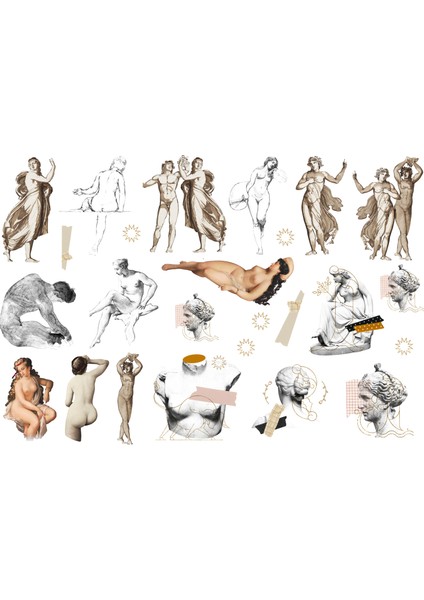 Karışık Heykel Sticker (21X31 Cm)