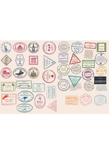 Ülke Mühürleri Sticker (21X31 Cm)