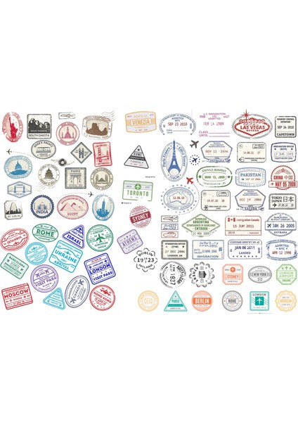 Ülke Mühürleri Sticker (21X31 Cm)