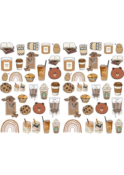 Kahve Temalı Laptop Stickerı (21X31 Cm)