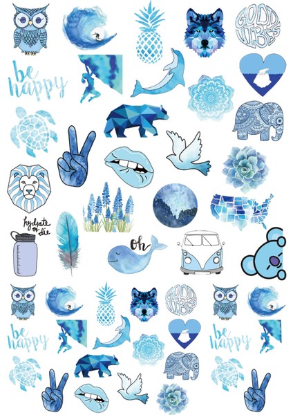 Mavi Laptop Stickerı (21X31 Cm)