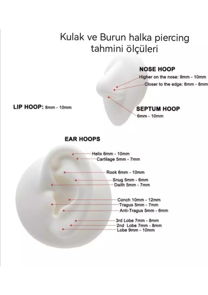 Cerrahi Çelik Halka Gold Piercing - Çap 8 mm - 1 Adet