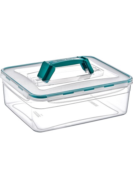 Saplı Fresh Box 5500 ml Hava Geçirmez & Sıvı Sızdırmaz Saklama Kabı & Lunch Box & Piknik Kutusu