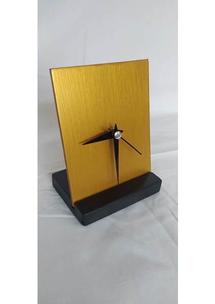 Altın Gold Rengi Ahşap Masa Saati 11*16 cm