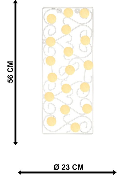 Arman Aynalı Metal Tablo Beyaz 56 cm