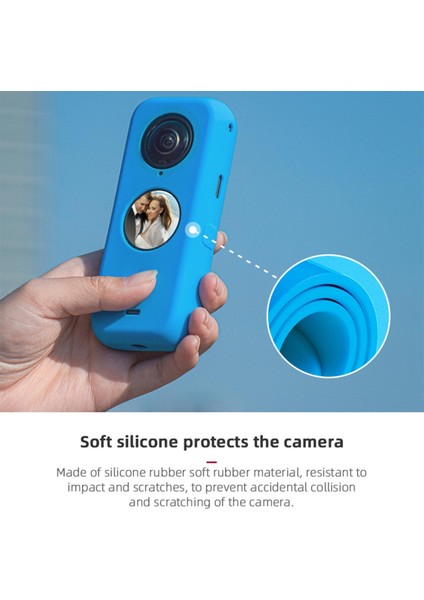 Insta 360 X2 Için Silikon Kamera Ekran Koruyucu Panoramik Aksesuar Mavi (Yurt Dışından)