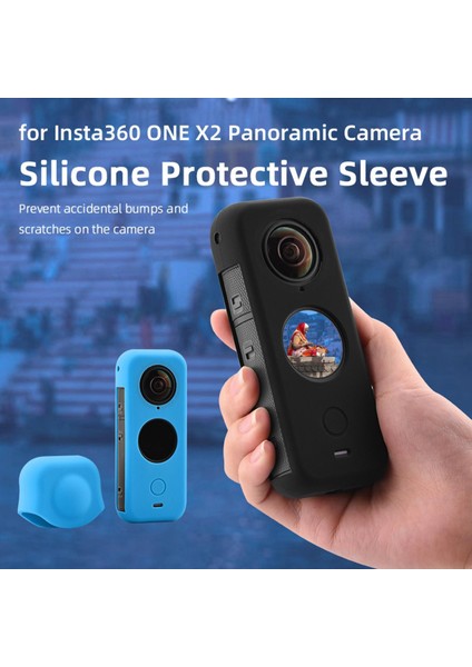 Ekran Koruyucu Kapak + Insta 360 Siyah Için Kauçuk Kol Silikon Koruyucu Kılıf (Yurt Dışından)