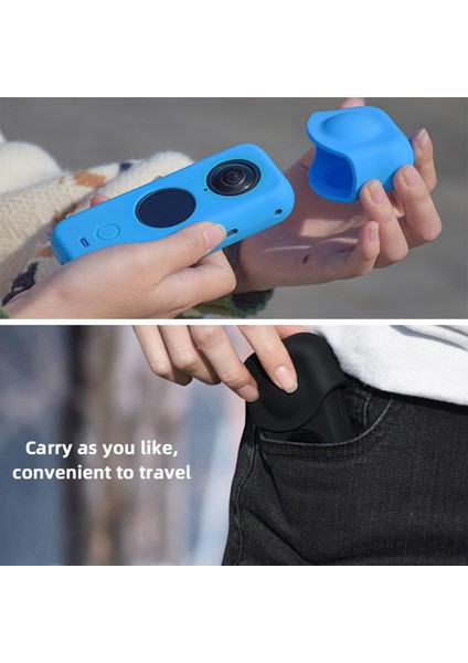 Ekran Koruyucu Kapak + Insta 360 Siyah Için Kauçuk Kol Silikon Koruyucu Kılıf (Yurt Dışından)