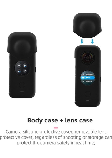 Ekran Koruyucu Kapak + Insta 360 Siyah Için Kauçuk Kol Silikon Koruyucu Kılıf (Yurt Dışından)