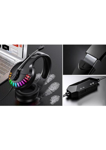 Kablosuz Kulaklıklar Bluetooth Kulaklık Stereo Oyun Kulaklık Siyah A (Yurt Dışından)