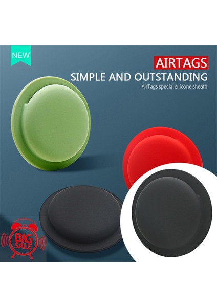 Anti-Scratch Silikon Kılıfı Koruyucu Kafa Airtag Siyah Için Anahtarlık Ile (Yurt Dışından)