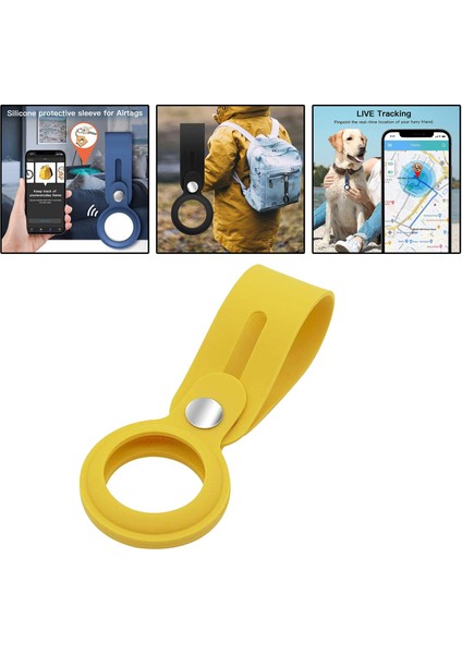 Silikon Koruyucu Kılıf Koruyucu Kapak Apple Hava Etiketi Konum Izleyici Sarı ((Yurt Dışından)