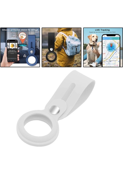Apple Hava Etiketi Için Silikon Koruyucu Kılıf Koruyucu Kapak Konum Izci Beyaz (Yurt Dışından)