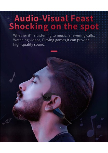 A9 Kemik Iletim Kulaklıklar Bluetooth 5.0 Koşu Sporları Için Açık Kulak (Yurt Dışından)