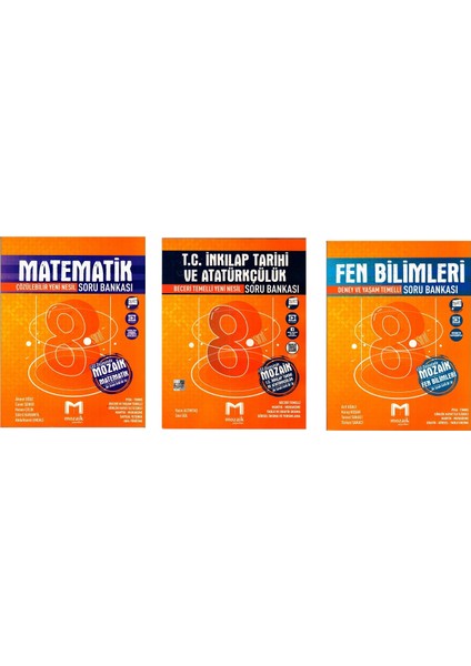 Mozaik Yayınları 8. Sınıf Soru Bankası Matematik & Inkılap & Fen