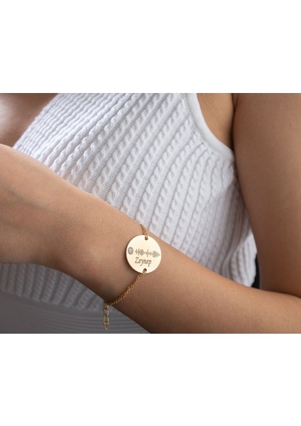 14 Ayar Altın Kaplama Kişiye Özel Isimli Spotify Bileklik