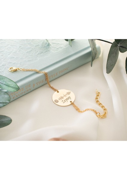 14 Ayar Altın Kaplama Kişiye Özel Isimli Spotify Bileklik fiyatları